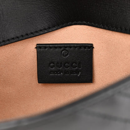 Gucci Calfskin Matelasse Super Mini GG Marmont Shoulder Bag Black 6 of 10