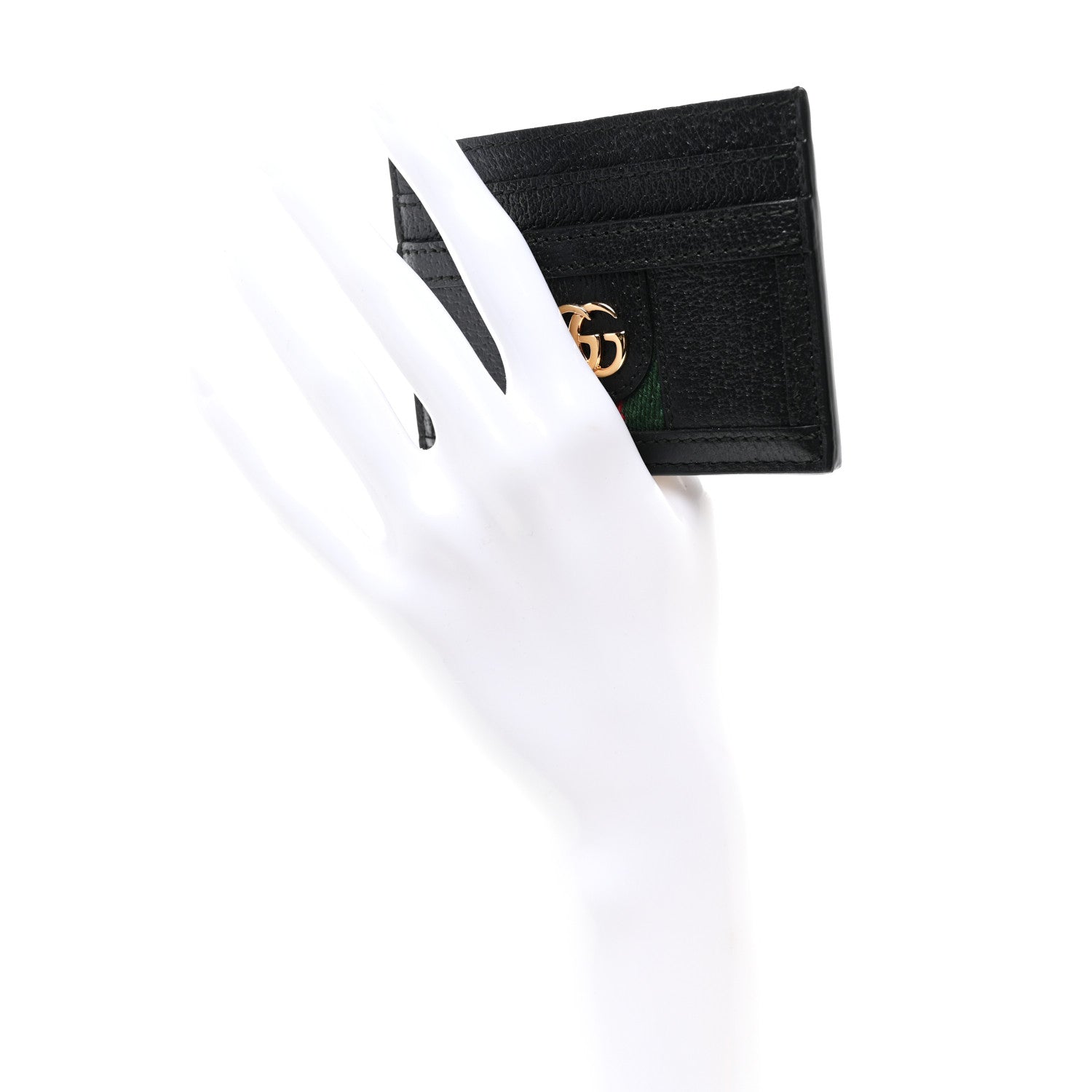 Gucci Calfskin Web GG Ophidia Card Holder Black 2 of 6