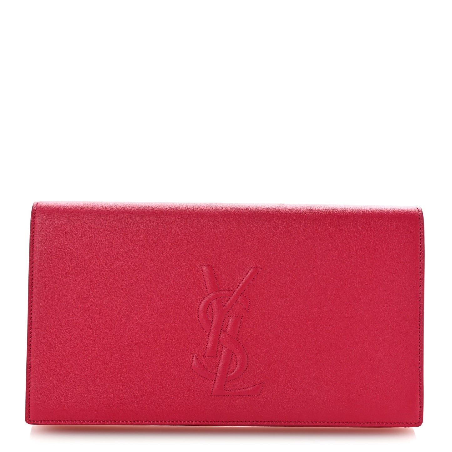 Calfskin Monogram Large Belle De Jour Clutch Lipstick Fuchsia