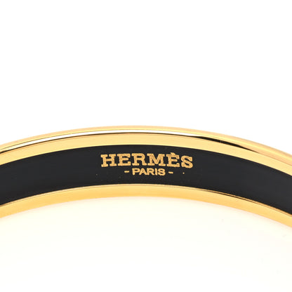 Hermes Enamel Printed Narrow Exposition Universelle Bracelet 70 Orange Bleu 4 of 6