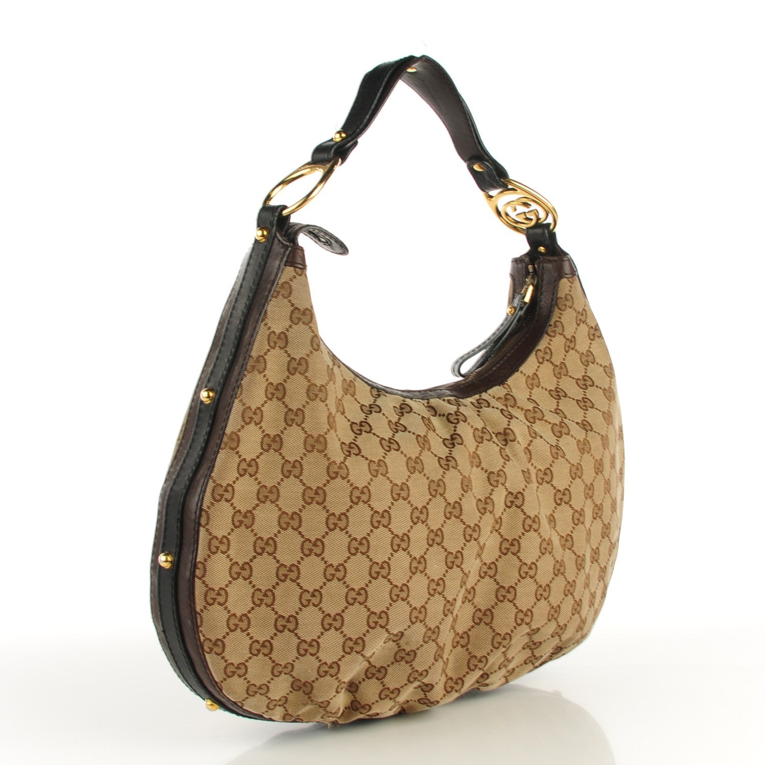 Gucci Monogram Medium Interlocking Hobo Brown 3 of 9