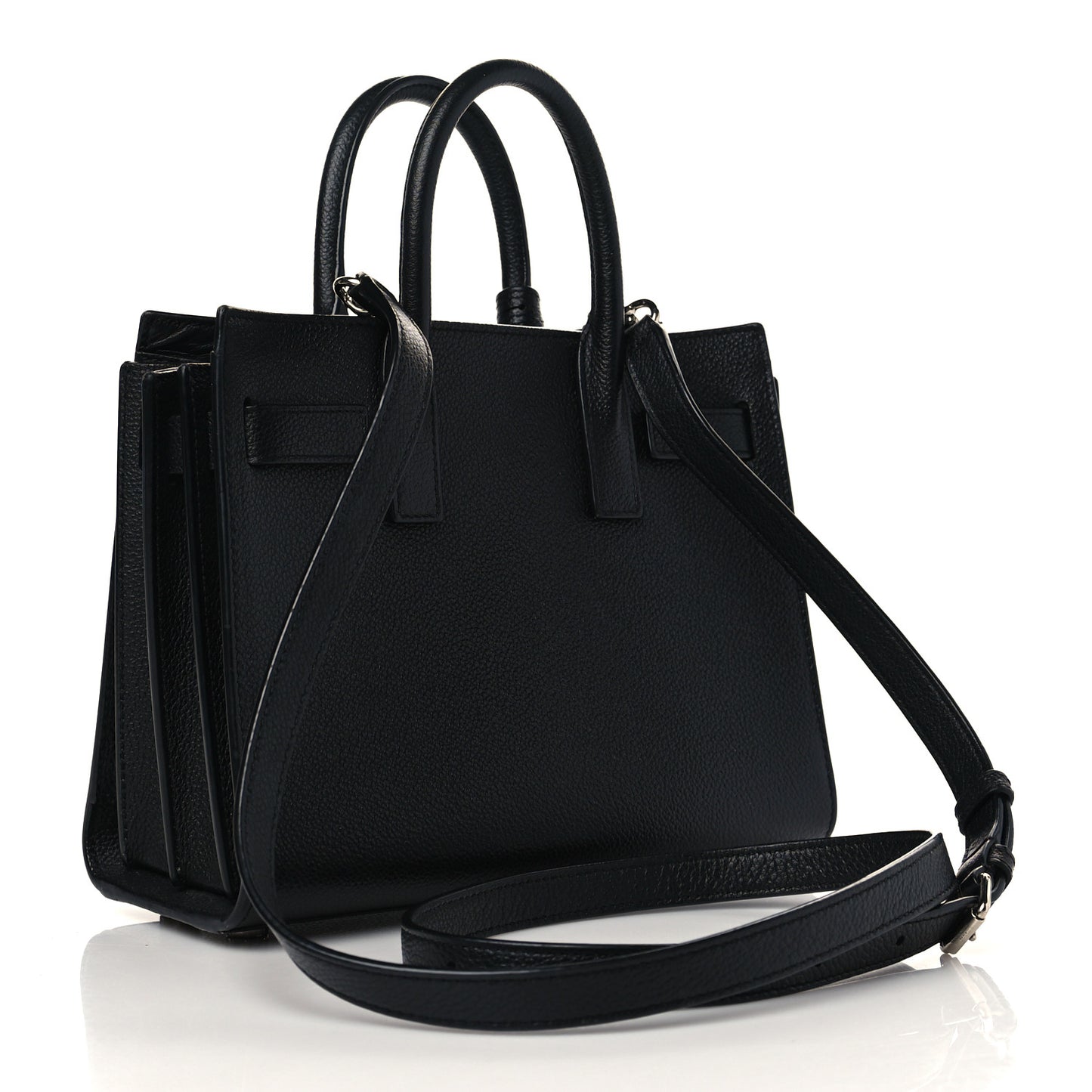 Grained Calfskin Nano Sac De Jour Black