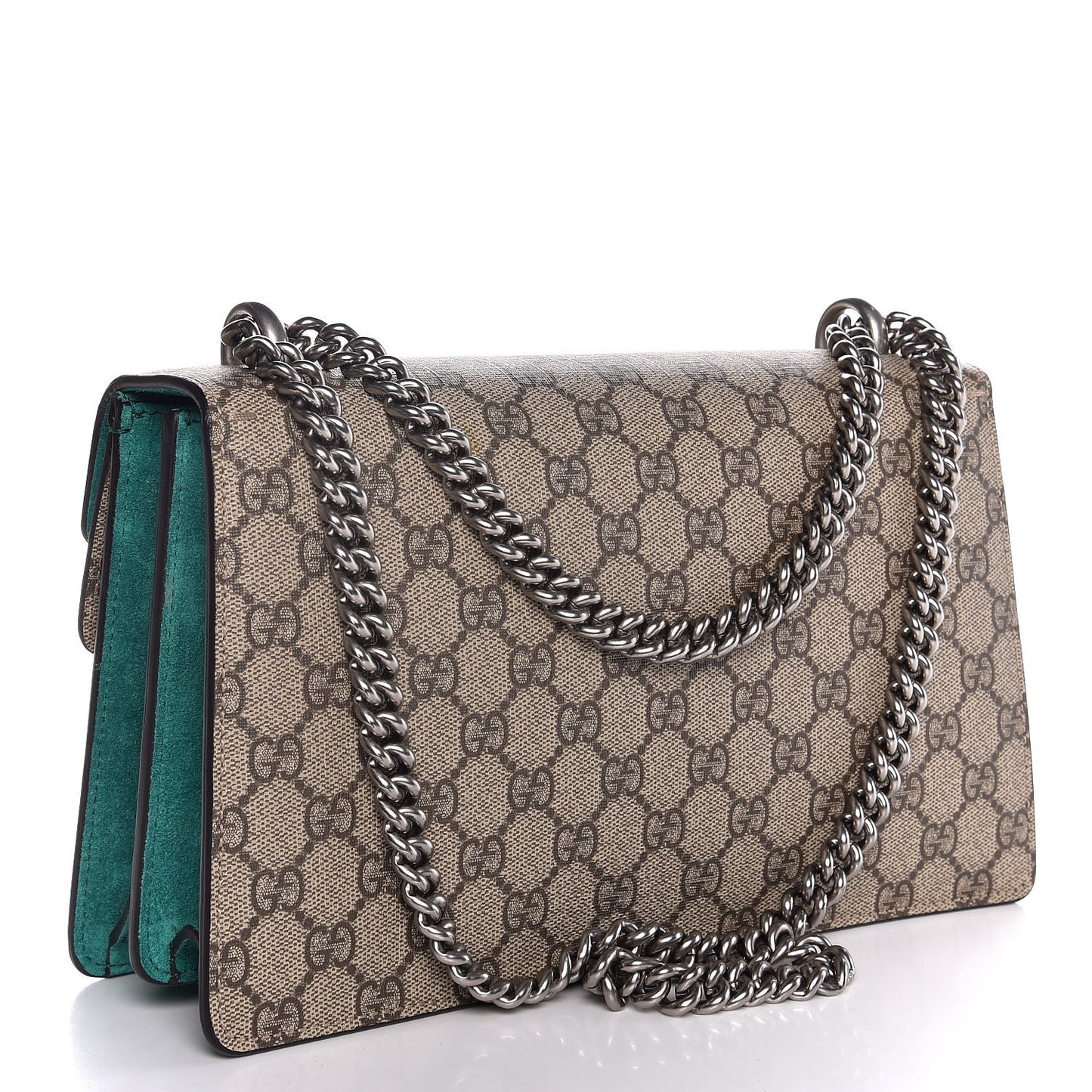 GG Supreme Monogram Willow Hill Embroidered Small Dionysus Shoulder Bag Emerald