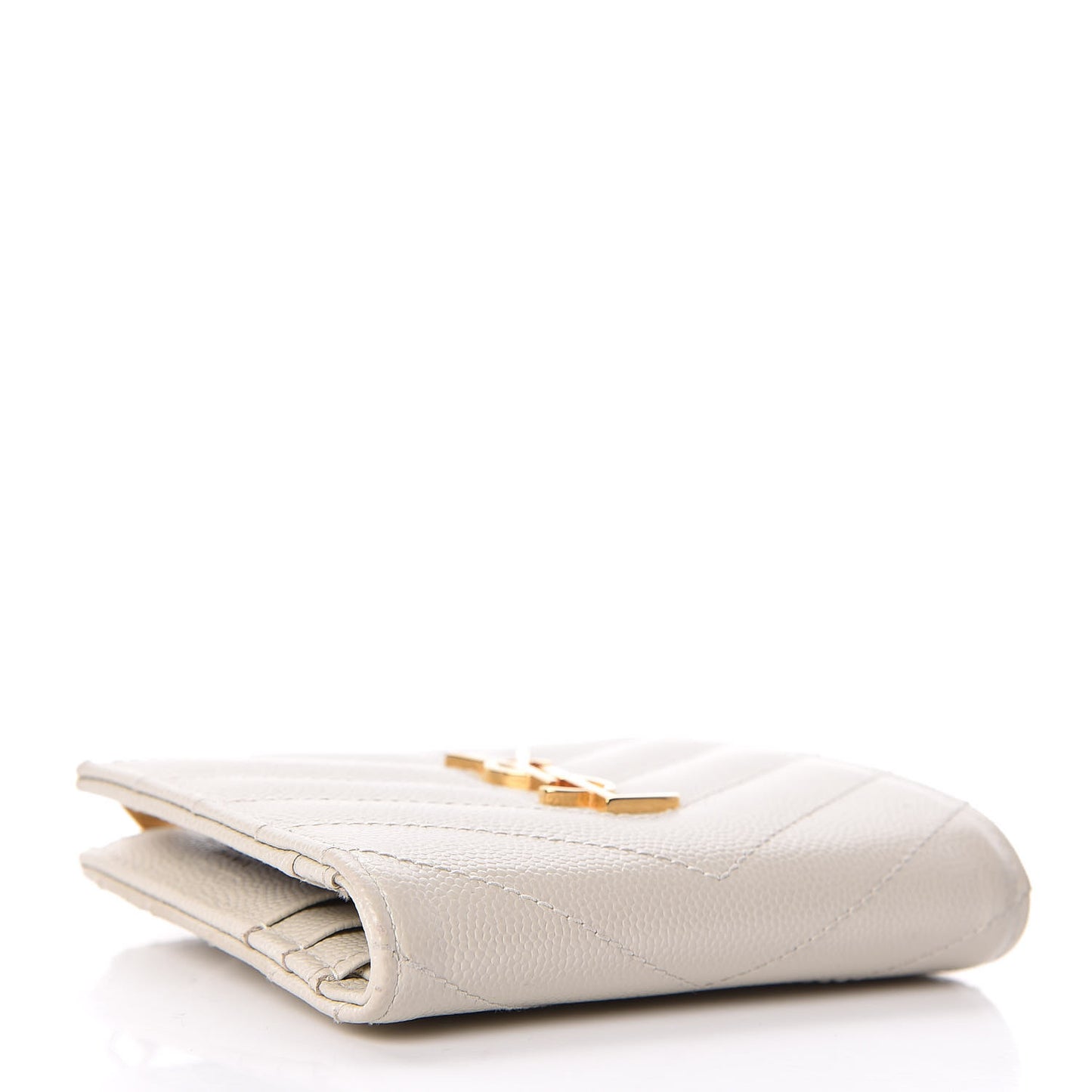 Grain De Poudre Matelasse Chevron Monogram Zipped Card Case Crema Soft