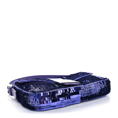 Fendi Silk Sequin Baguette 26424 Purple 4 of 9