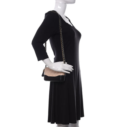 Chanel Aged Calfskin Quilted Small Gabrielle Clutch With Chain Beige Black 2 of 12