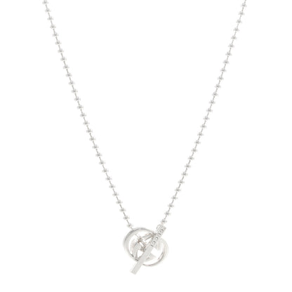 Gucci Sterling Silver Interlocking G Brit Toggle Necklace 1 of 4