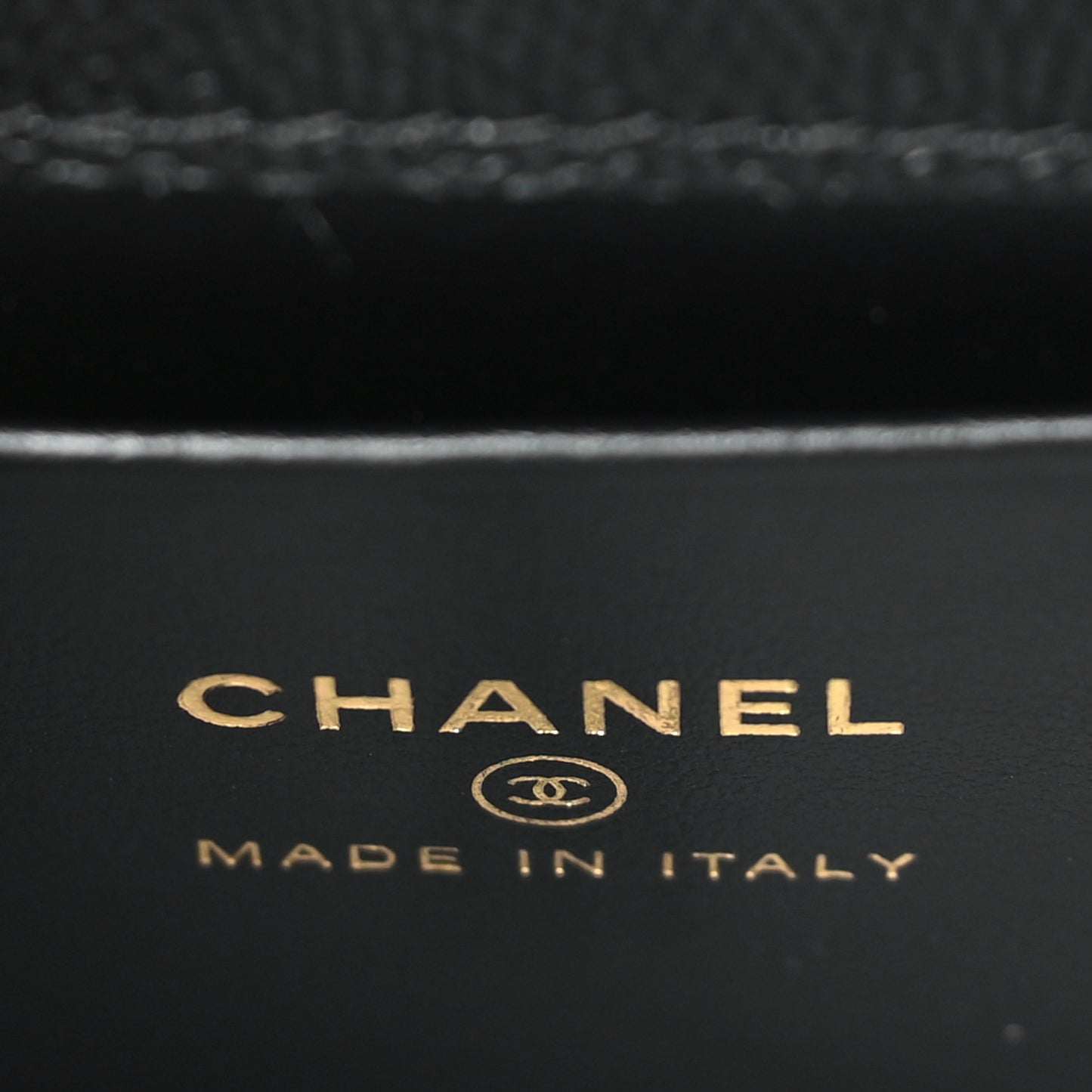 Caviar Quilted Nano Coco Handle Clutch With Chain Black