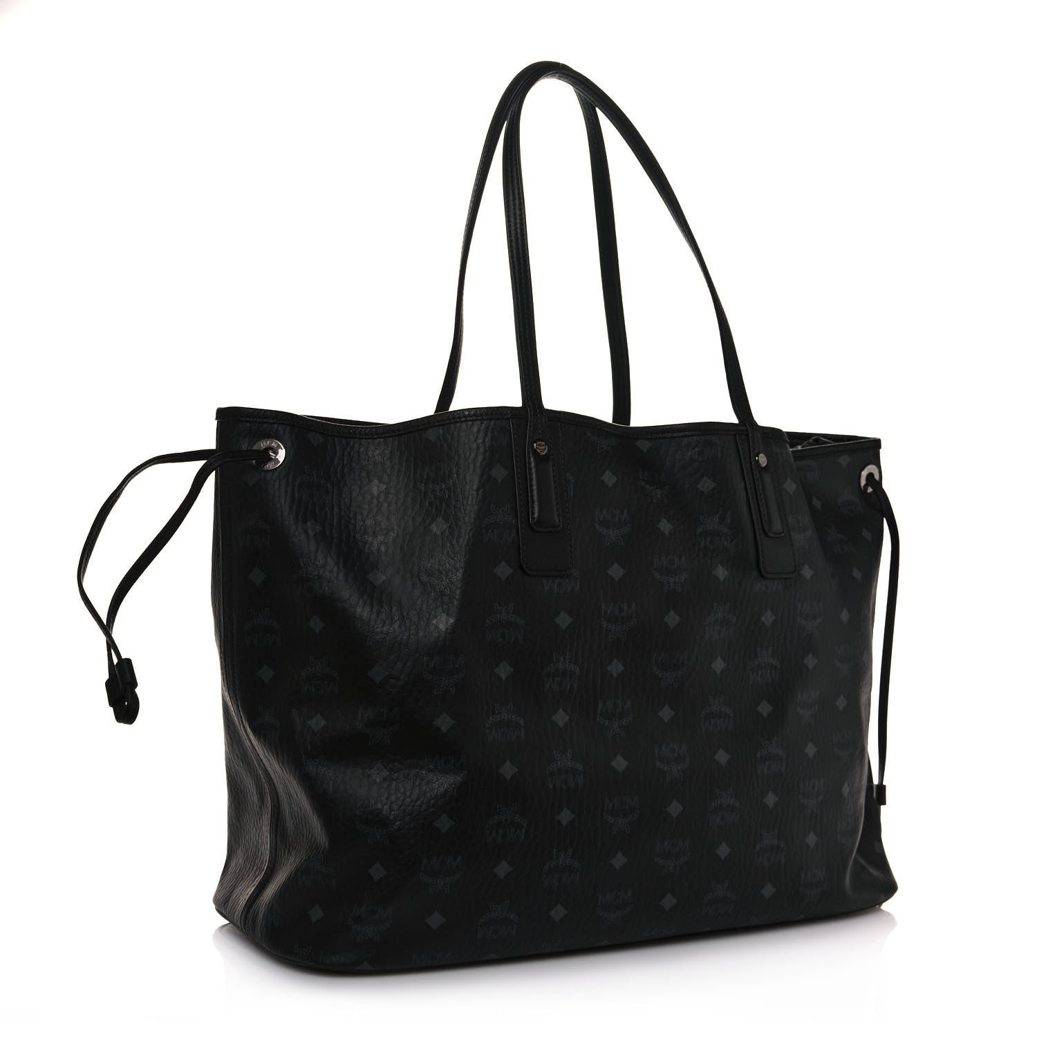 MCM Visetos Large Liz Reversible Shopper Tote Black 4 of 19