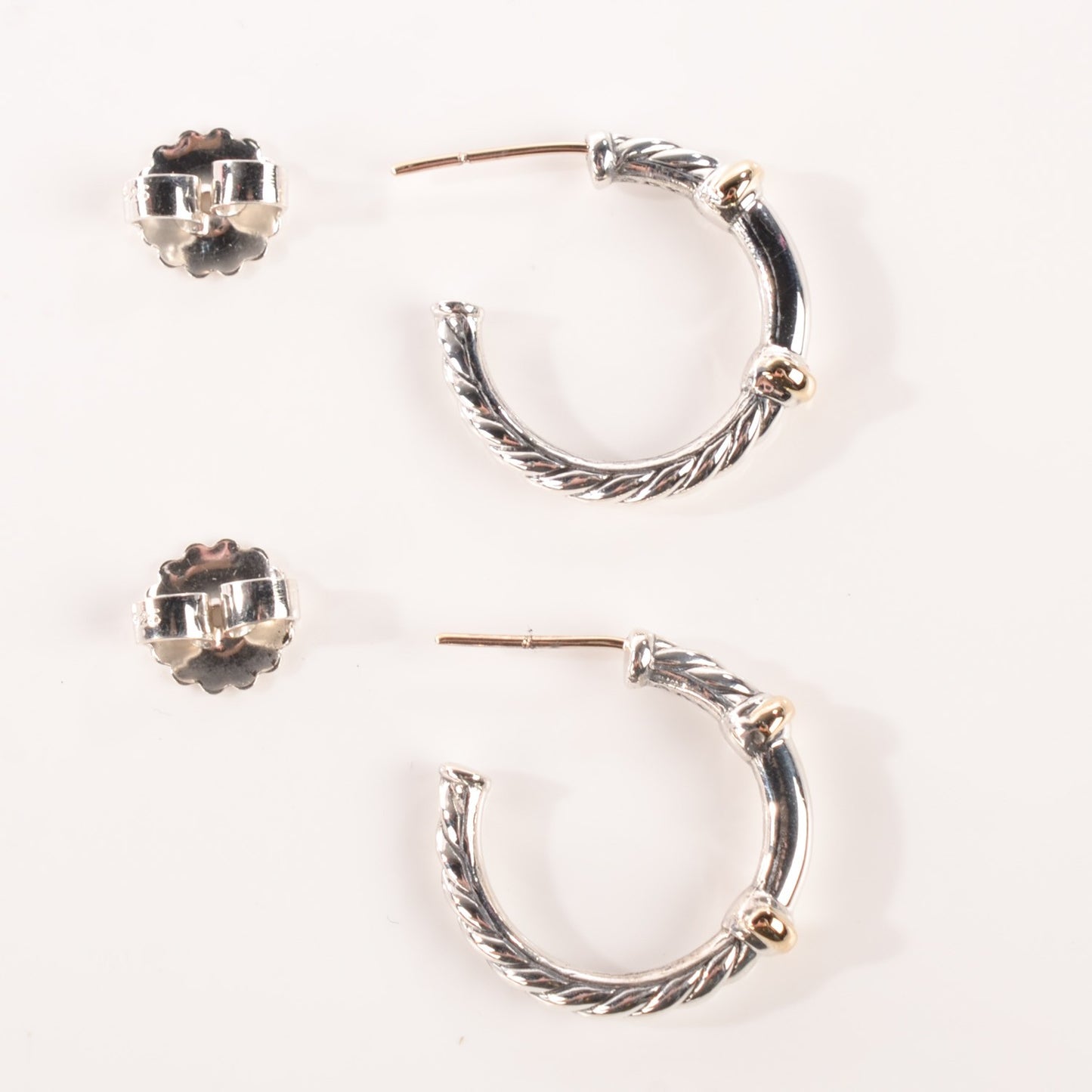 Sterling Silver Pave Diamond Small Metro Hoop Earrings