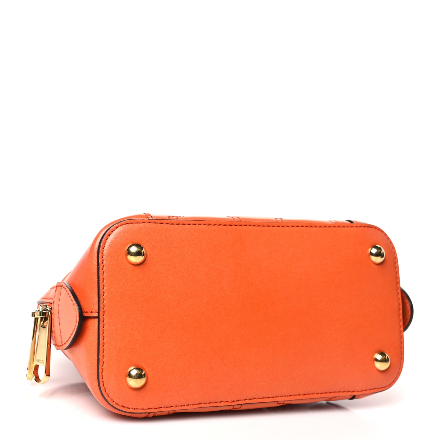 Calfskin GG Matelasse Mini Top Handle Bag Spring Orange Natural
