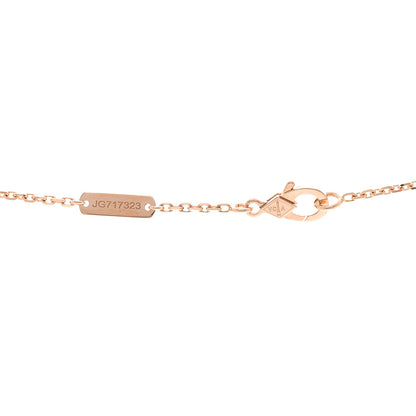 Van Cleef & Arpels 18K Rose Gold Diamond Pink Mother of Pearl Vintage Alhambra Pendant Necklace 5 of 6