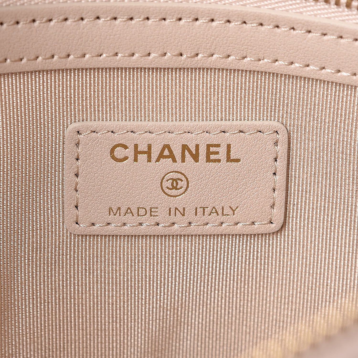 Chanel Shiny Crumpled Calfskin Medium Night by the C Pouch Clutch Light Beige 6 of 8