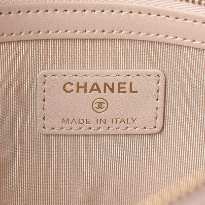 Chanel Shiny Crumpled Calfskin Medium Night by the C Pouch Clutch Light Beige 6 of 8
