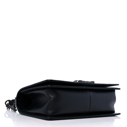 Chanel Calfskin Painted Chevron Embossed Medium Boy Flap Black 4 of 15