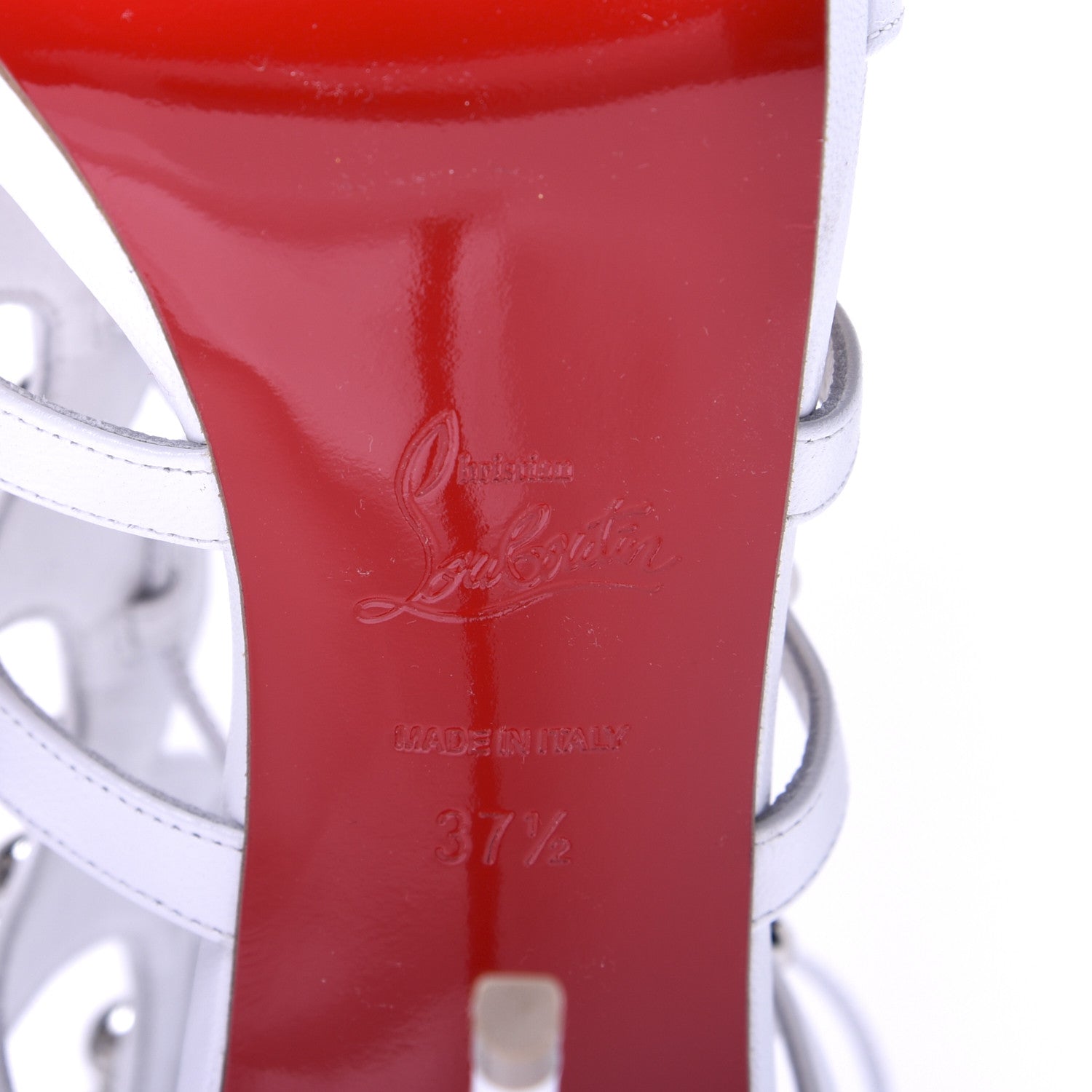 Christian Louboutin Kid Amazoubille 120 Studded Gladiator Sandals 37.5 Latte Silver 13 of 18
