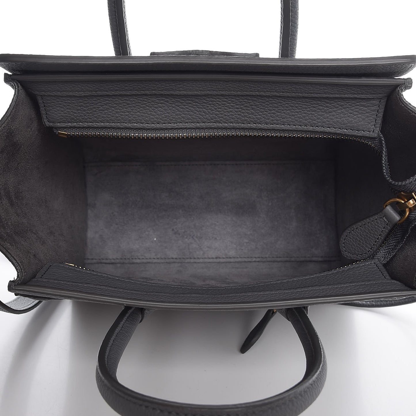 Baby Grained Calfskin Nano Luggage Kohl