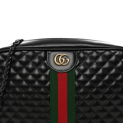 Gucci Calfskin Web Trapuntata Small GG Shoulder Bag Black 5 of 10