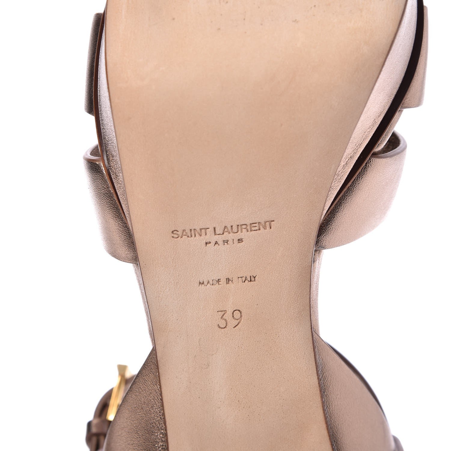Saint Laurent Metallic Nappa Tribute 75 Platform Sandals 39 Blush 10 of 11