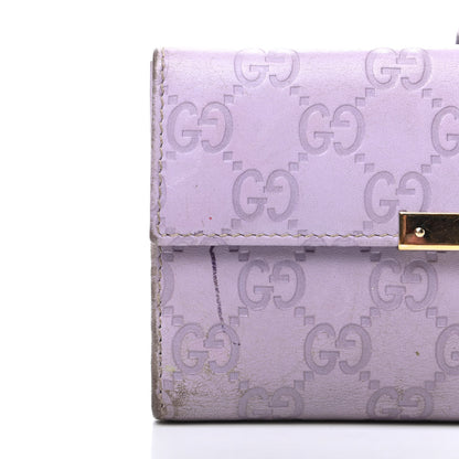 Gucci Guccissima Metal Bar Continental Wallet Lavender 10 of 12