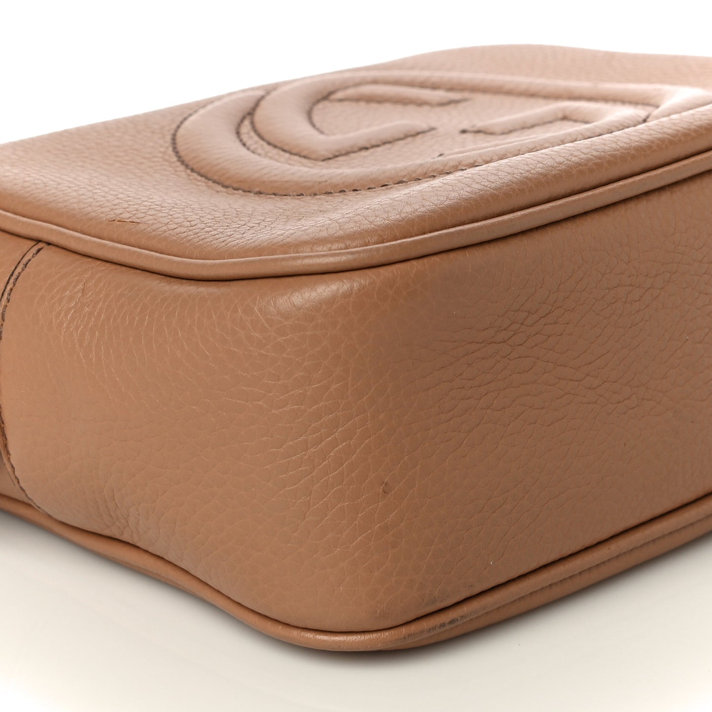 Pebbled Calfskin Small Soho Disco Bag Camelia