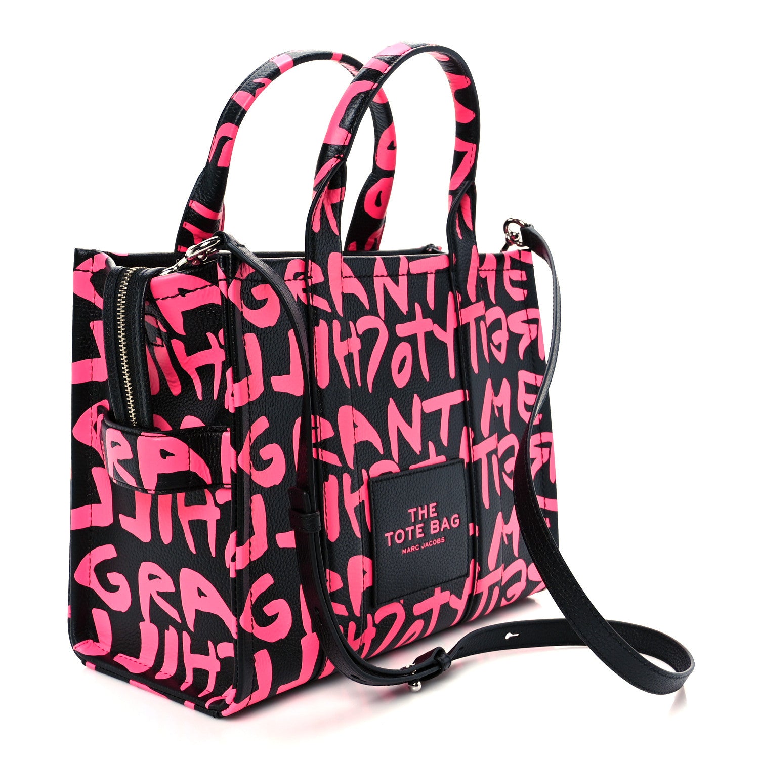 Marc Jacobs X STEPHEN SPROUSE Grained Calfskin Medium The Tote Bag Pink 4 of 22