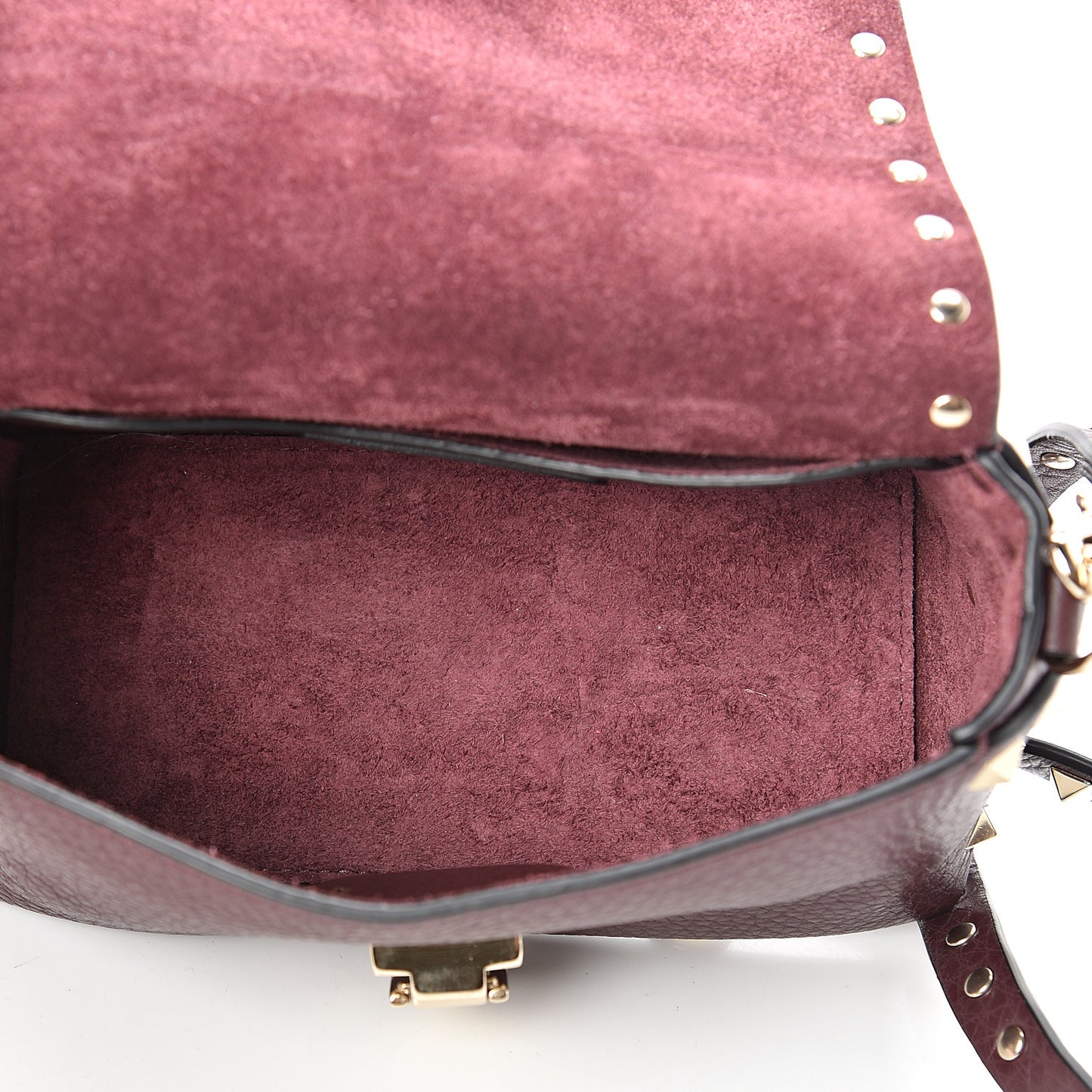 Pebbled Calfskin Mini Rockstud Crossbody Bag Rubin