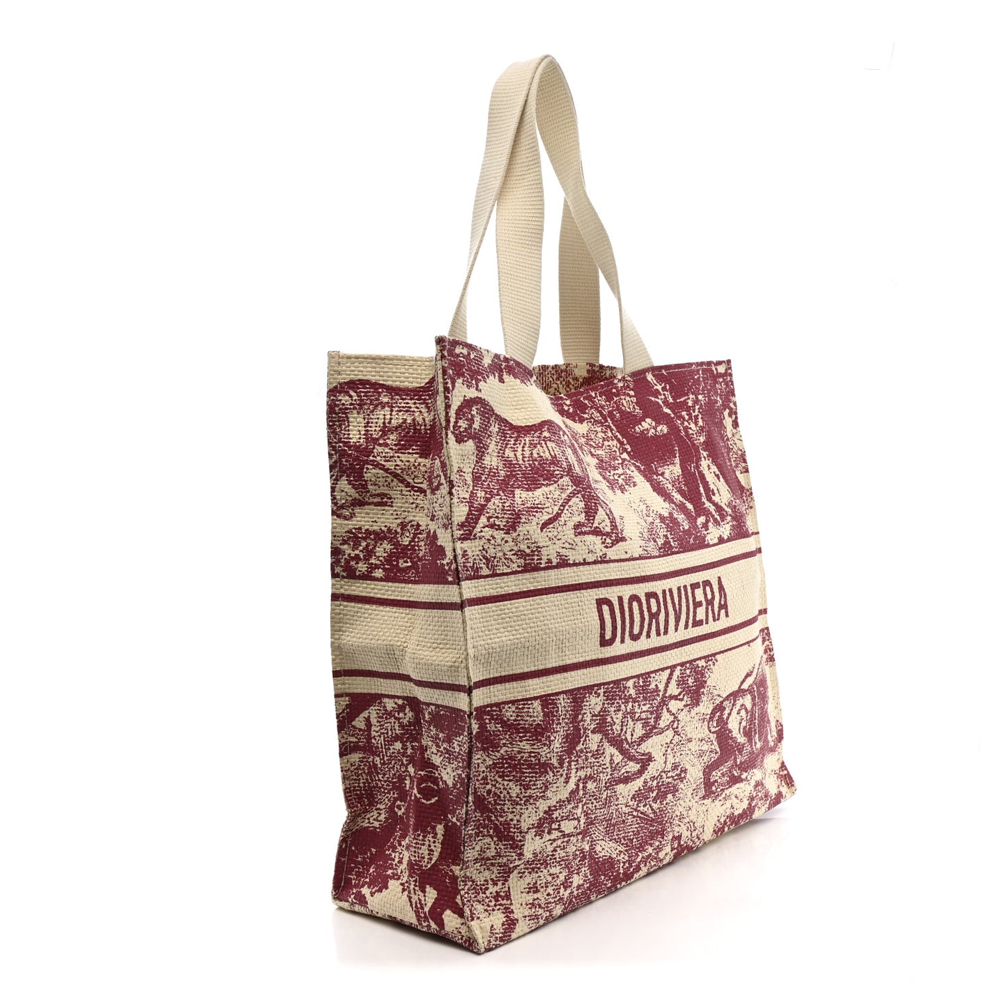 Straw Dioriviera Tote Red