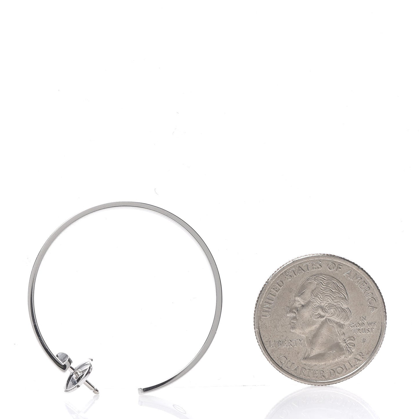 18K White Gold Large LOVE Hoop Earrings