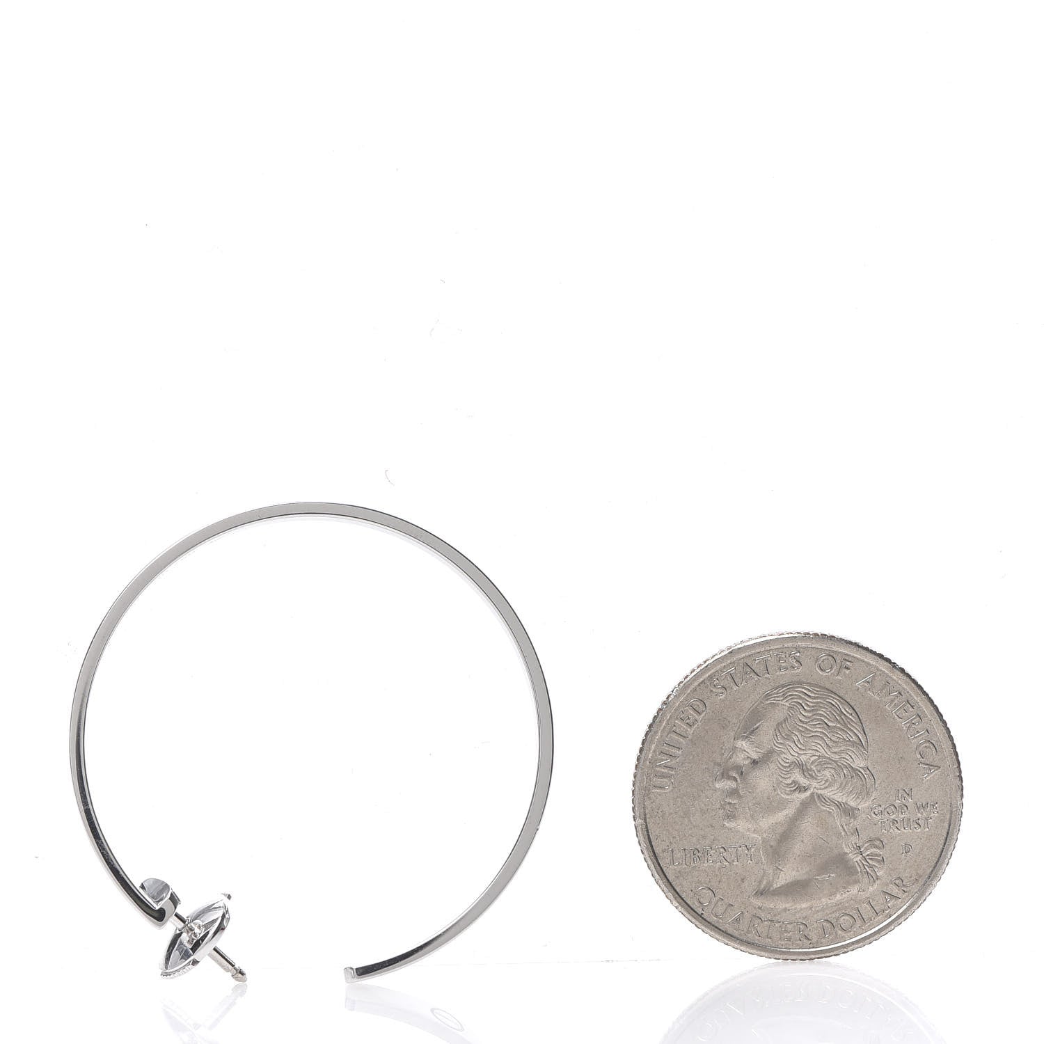 Cartier 18K White Gold Large LOVE Hoop Earrings 2 of 5