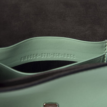 Fendi Nappa Rabbit Fox Fur Micro Buggie Baguette Verde Acqua 8 of 9