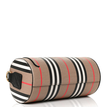 Burberry E-Canvas Calfskin Stripe Icon Barrel Bag Archive Beige 4 of 10