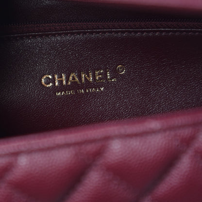 Chanel Caviar Lizard Quilted Medium Coco Handle Flap Burgundy 6 of 10