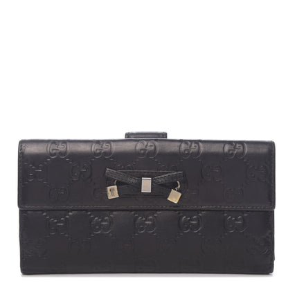 Gucci Guccissima Princy Continental Wallet Black 1 of 9