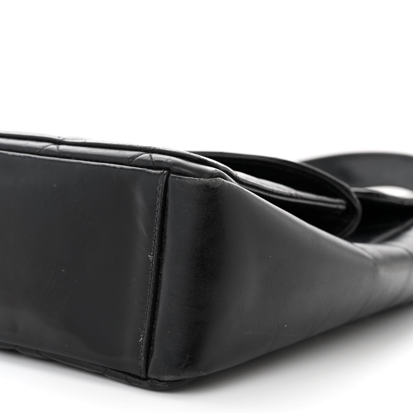 Lambskin Quilted Double Pocket Shoulder Bag Black