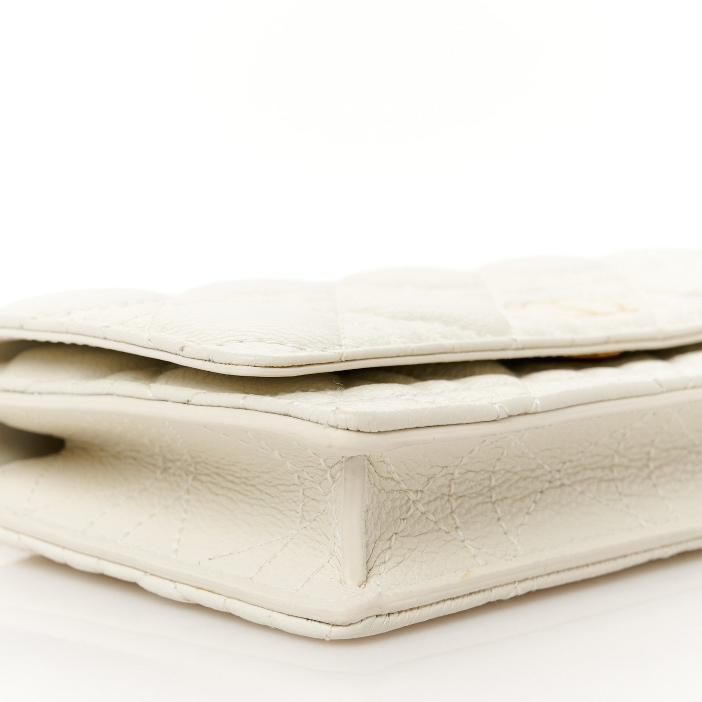 Supple Calfskin Caro Pouch with Chain Latte