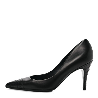 Chanel Lambskin Quilted Pointed Toe Pumps 36.5 Black 1 of 8