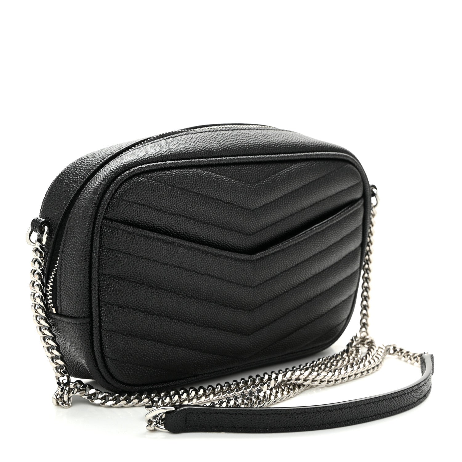 Saint Laurent Grain De Poudre Matelasse Monogram Mini Lou Camera Bag Black 3 of 10