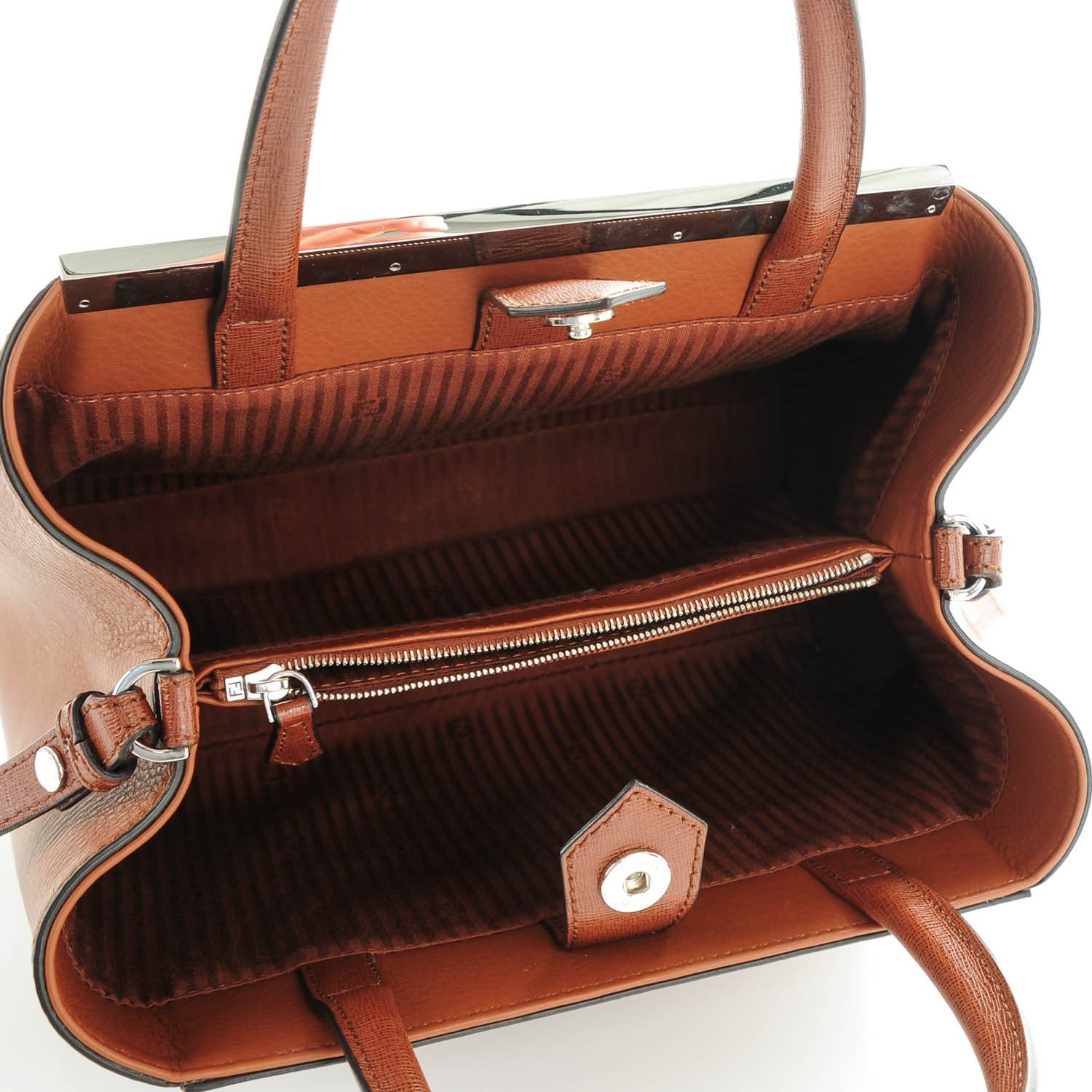 Fendi Vitello Elite Petite 2Jours Tote Orzo 5 of 7