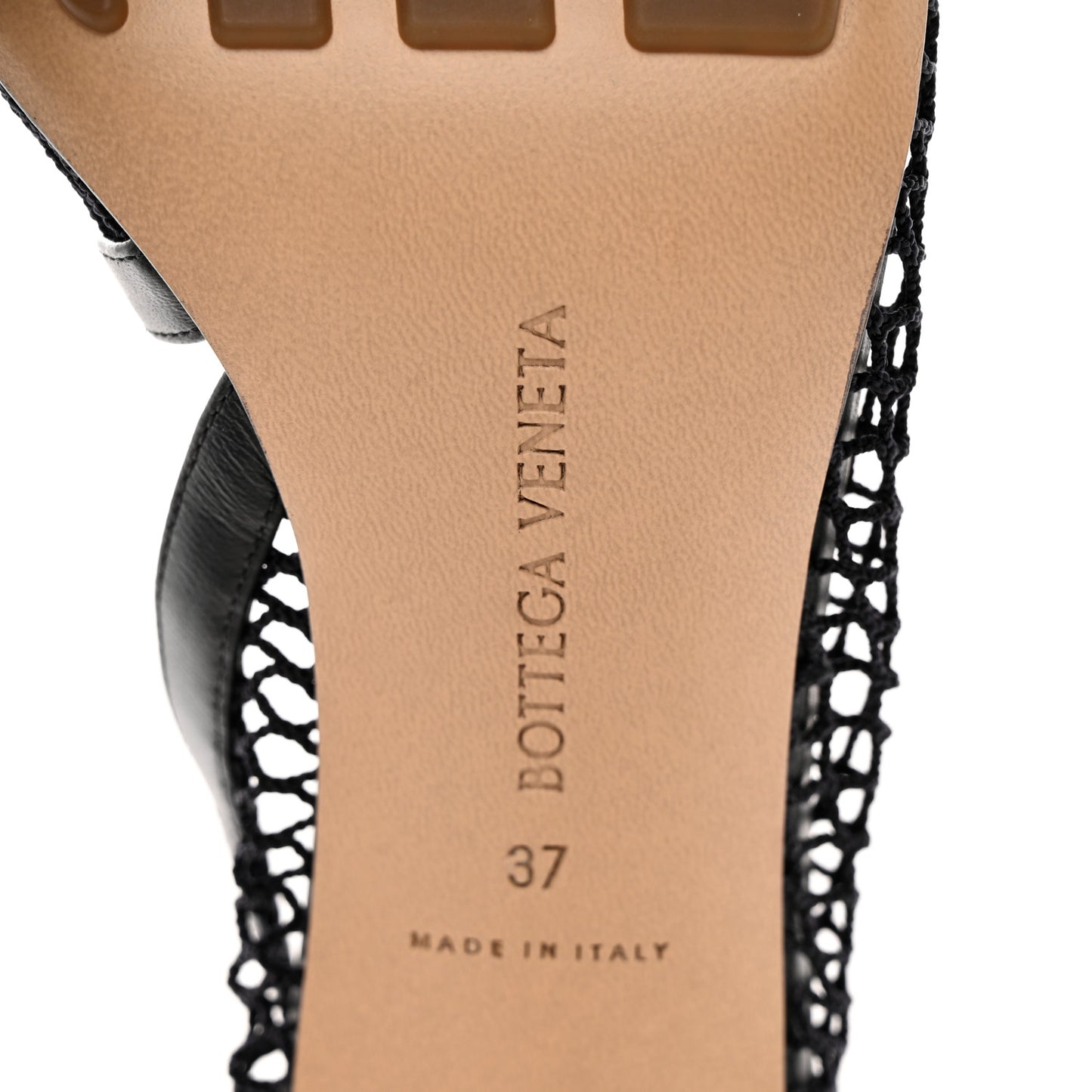 Mesh Nappa Chunky Chain Sandals 37 Black