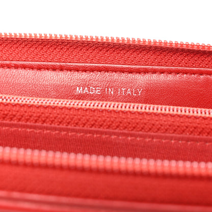 Chanel Lambskin Quilted Boy Zip Around Wallet Red 7 of 9