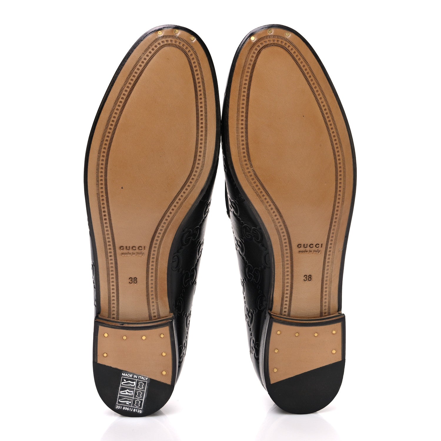 Gucci Betis Glamour Calfskin Guccissima Womens Jordaan Loafers 38 Black 7 of 11
