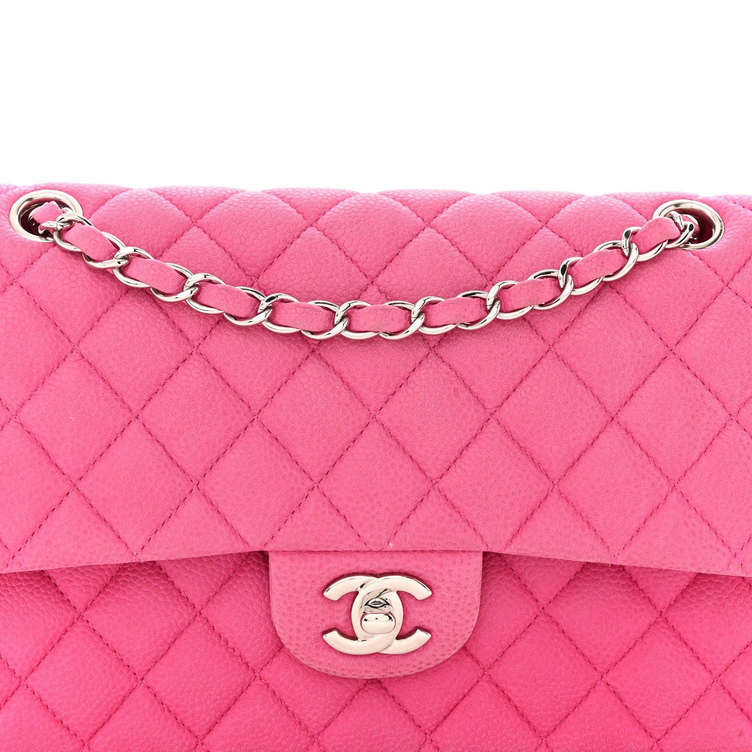 Chanel Iridescent Caviar Quilted Medium Double Flap Pink 8 of 16