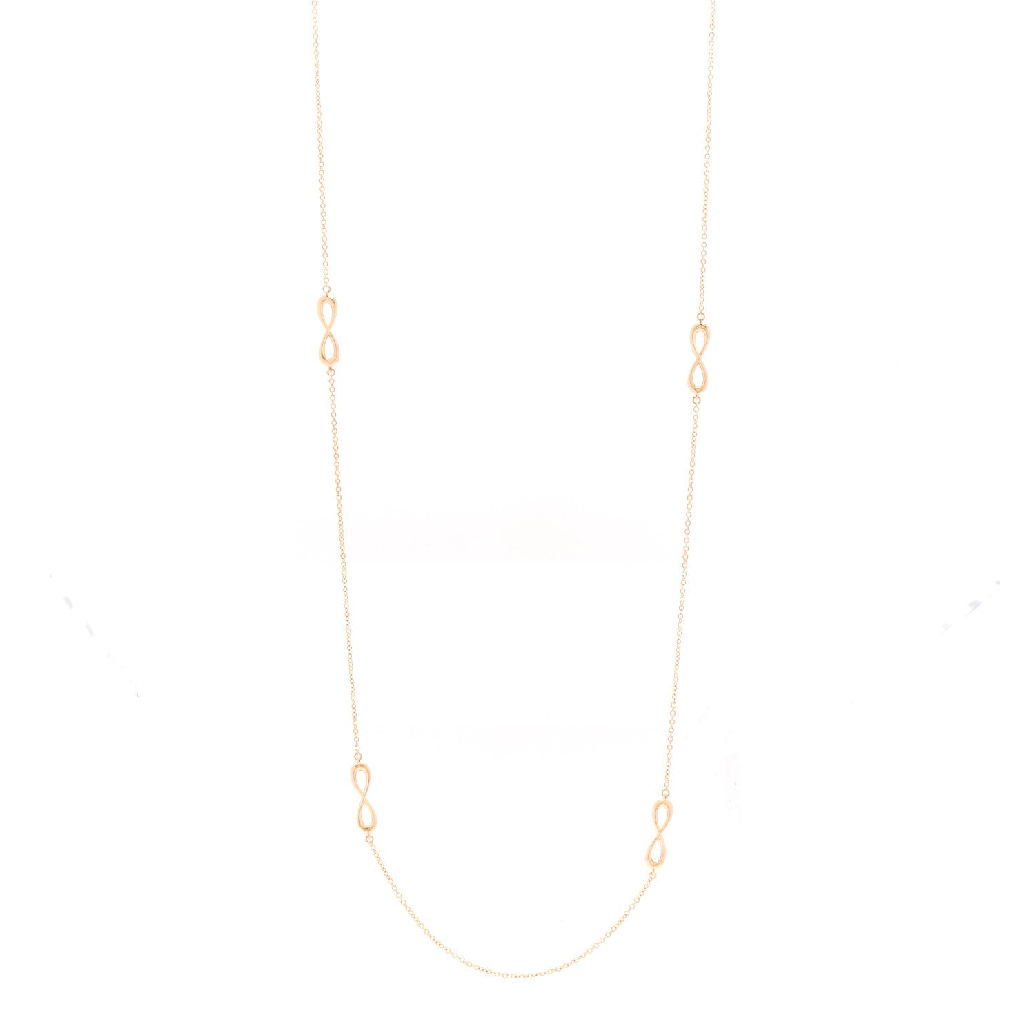 Tiffany 18K Rose Gold Infinity Endless Necklace 1 of 6