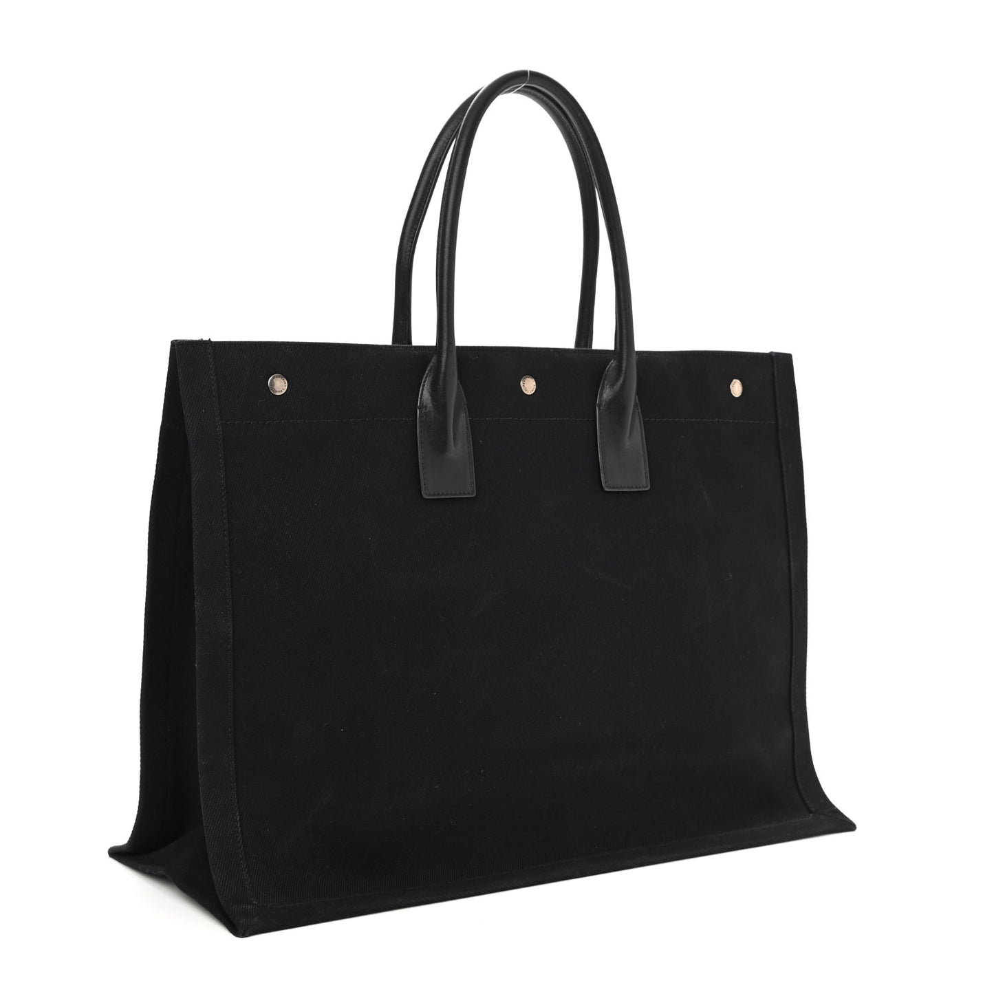 Linen Calfskin Rive Gauche Tote Black