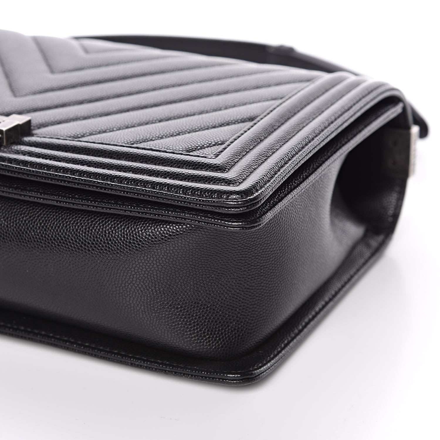 Chanel Caviar Chevron Quilted New Medium Boy Flap Black 9 of 11