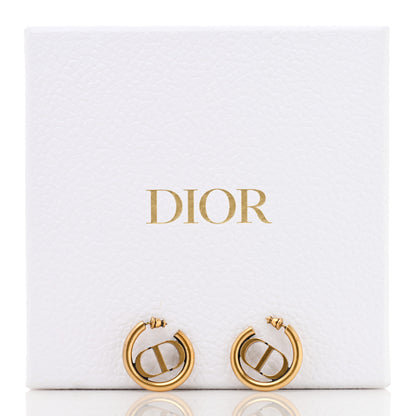Christian Dior Metal 30 Montaigne Hoop Earrings Aged Gold 5 of 5