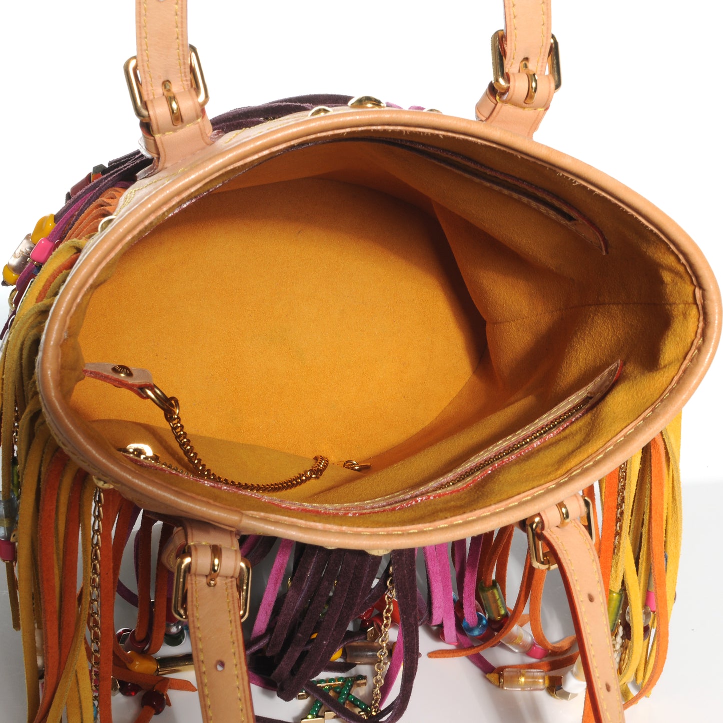 Monogram Multicolor Fringe Bucket Black