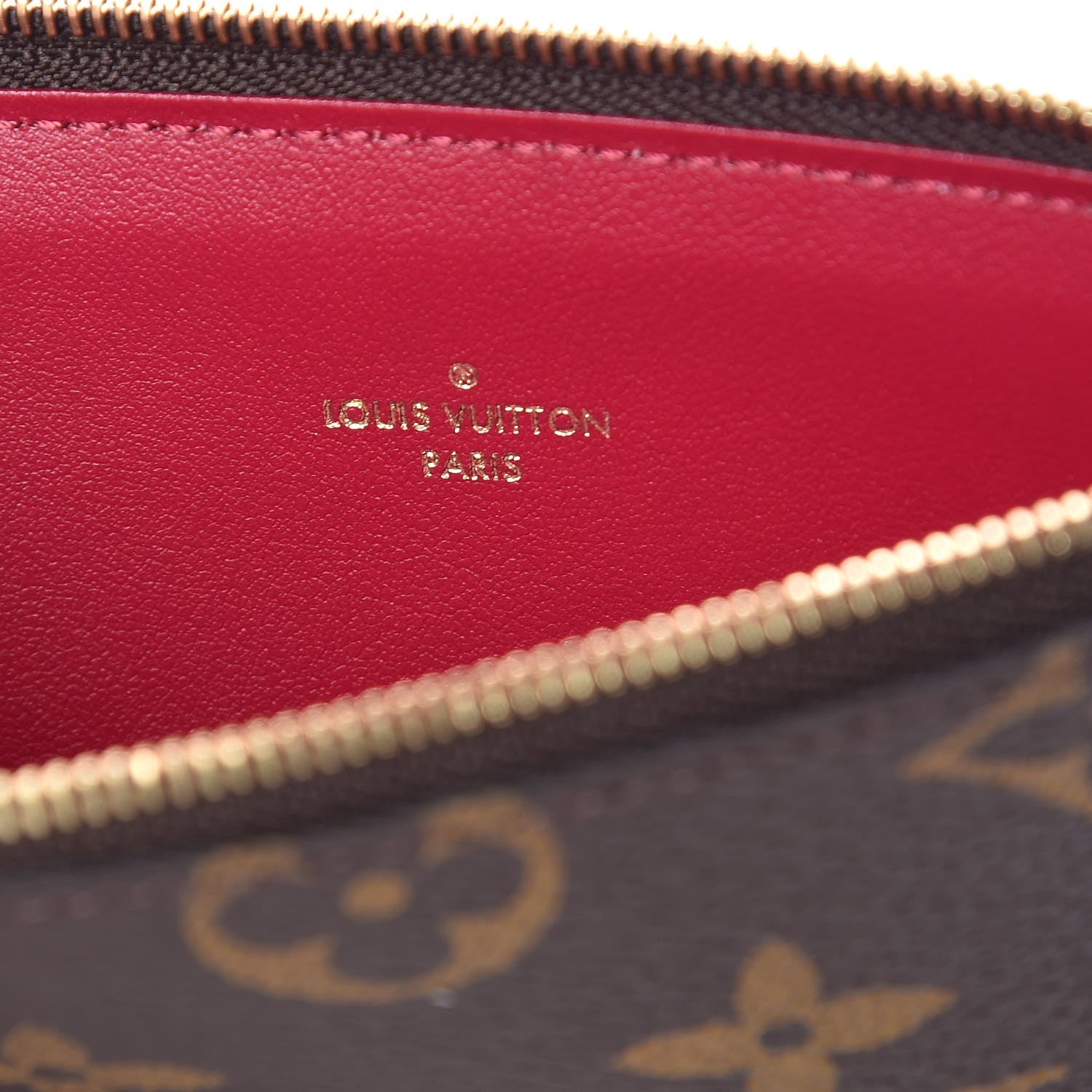 Louis Vuitton Monogram Felicie Chain Wallet Zippered Insert Fuchsia 6 of 6