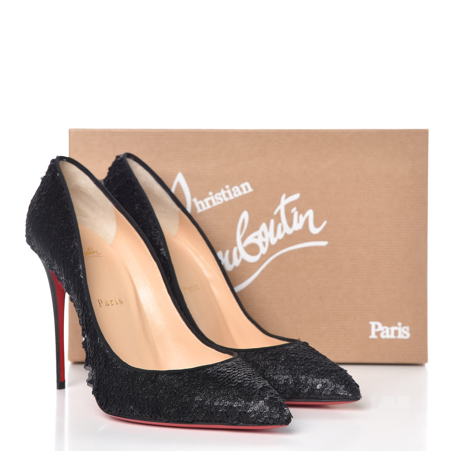 Christian Louboutin Pailletes Pigalle Follies 100 Pumps 40 Charbon 10 of 10